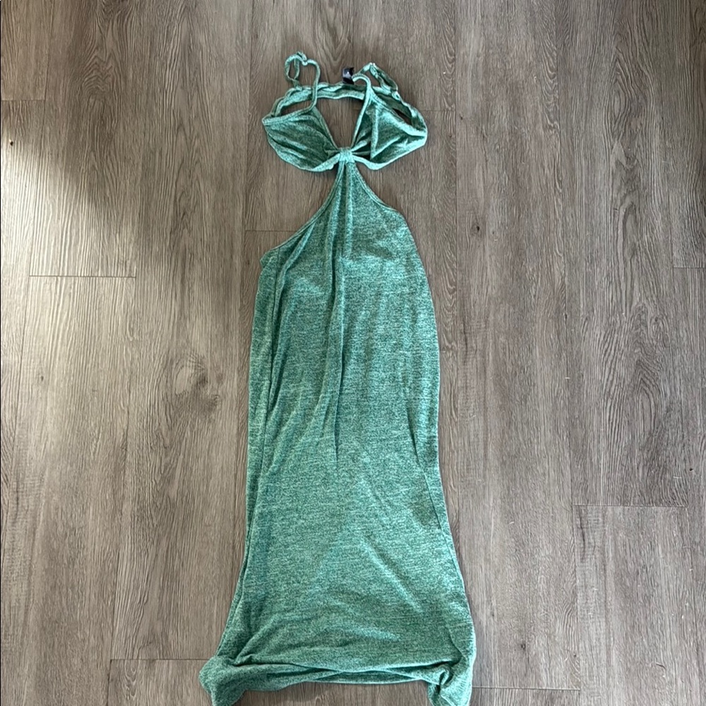 SHEIN Green Halter Maxi Dress